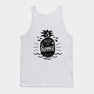 Enjoy Your Summer Black Pineapple - Inspirational Tank Top